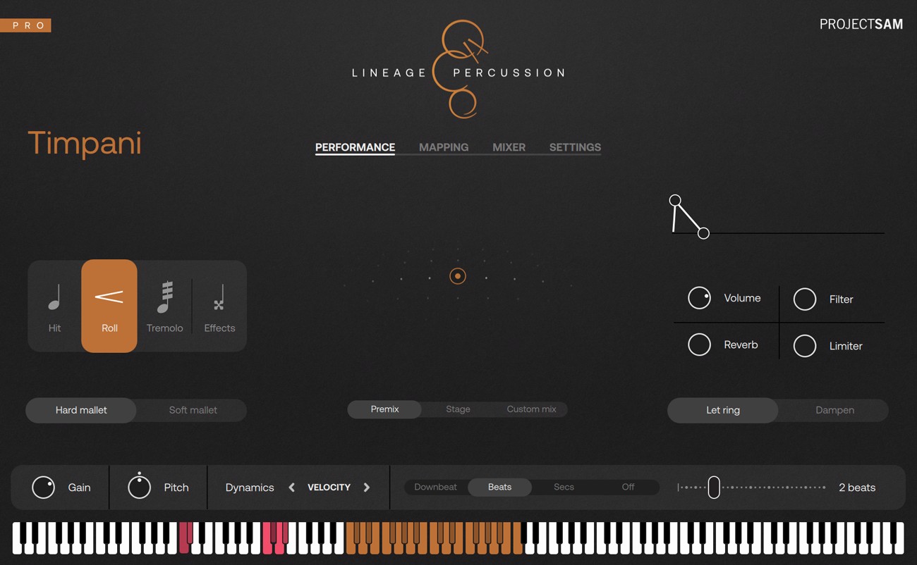 Lineage Percussion GUI Screen 1