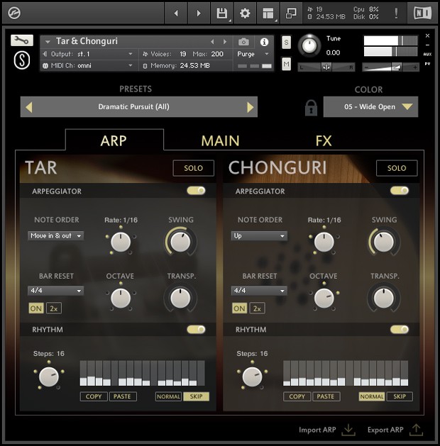 Tar and Chonguri ARP GUI