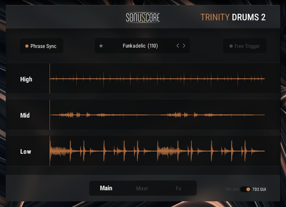 Sonuscore Trinity Drums 2 Main GUI