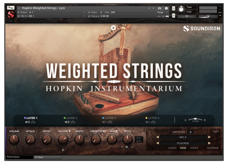 Soundiron Weighted Strings - Custom Lyre & Zither samples for Kontakt