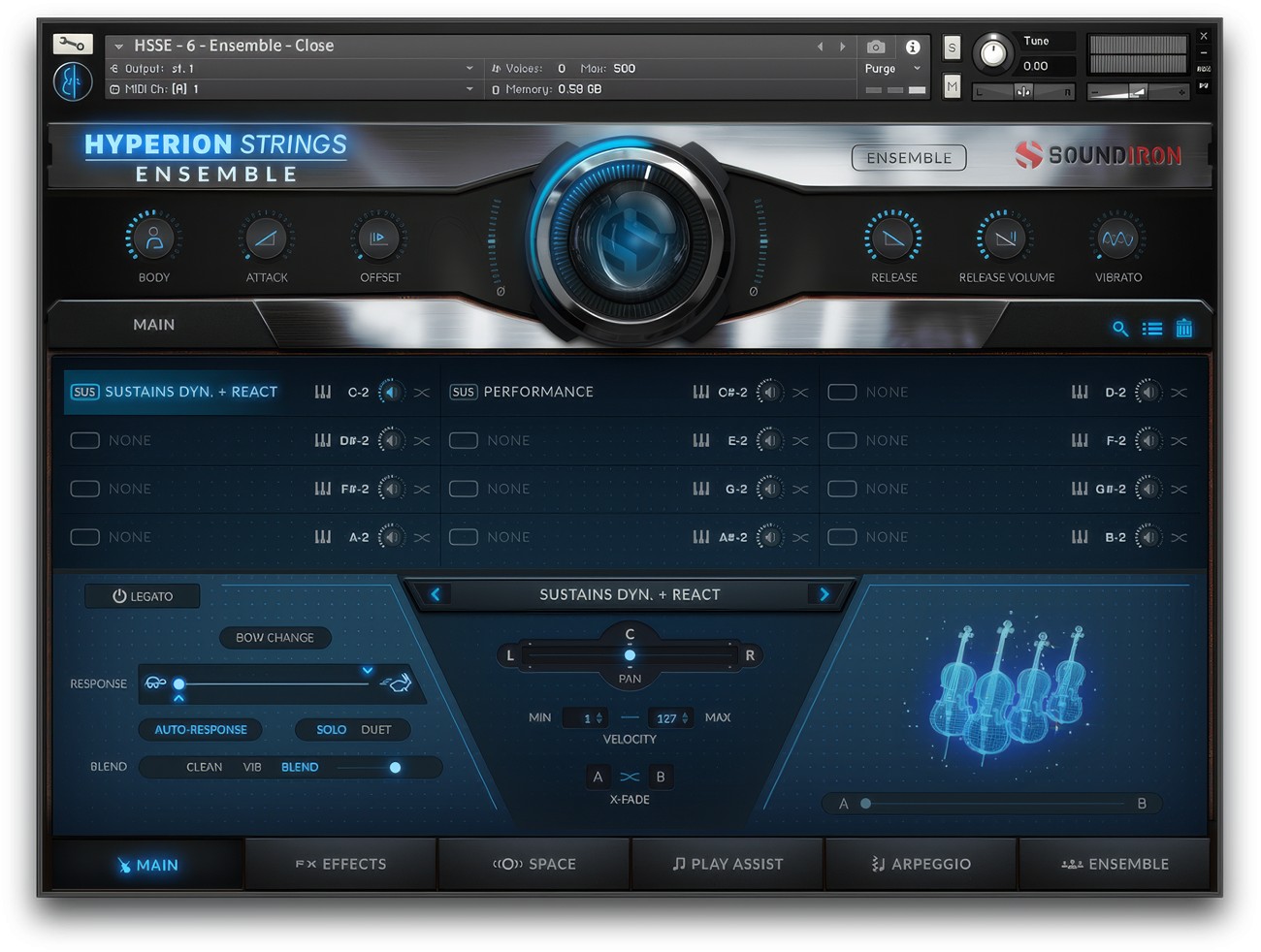 Hyperion Strings Ensemble GUI