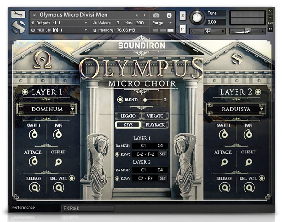 Olympus Choir Micro GUI