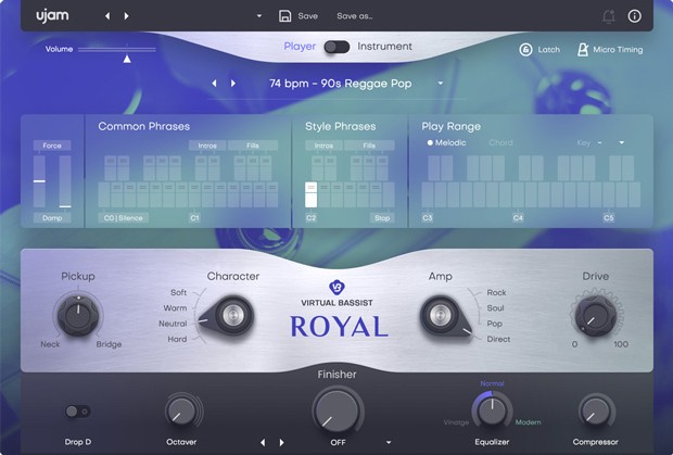 Virtual Bassist Royal 2 GUI