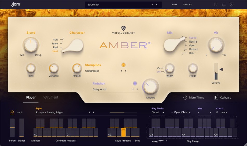 Virtual Guitarist Amber 2 GUI