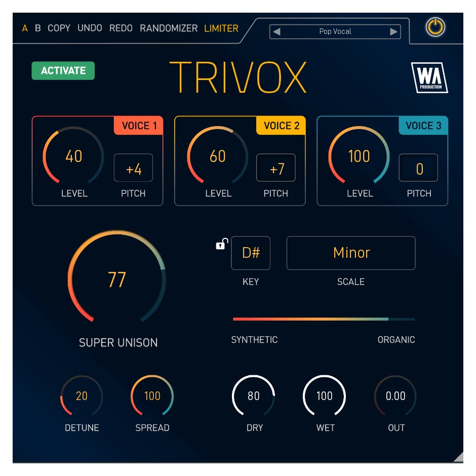 Trivox GUI Screen