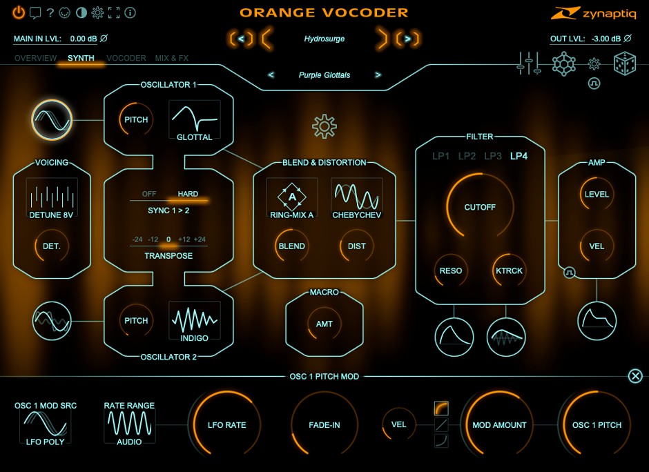 Orange Vocoder Synth GUI