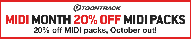 Toontrack MIDI Month - 20% Off