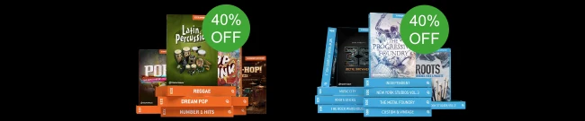 Banner Toontrack - 40% di sconto sulle librerie EZX e SDX