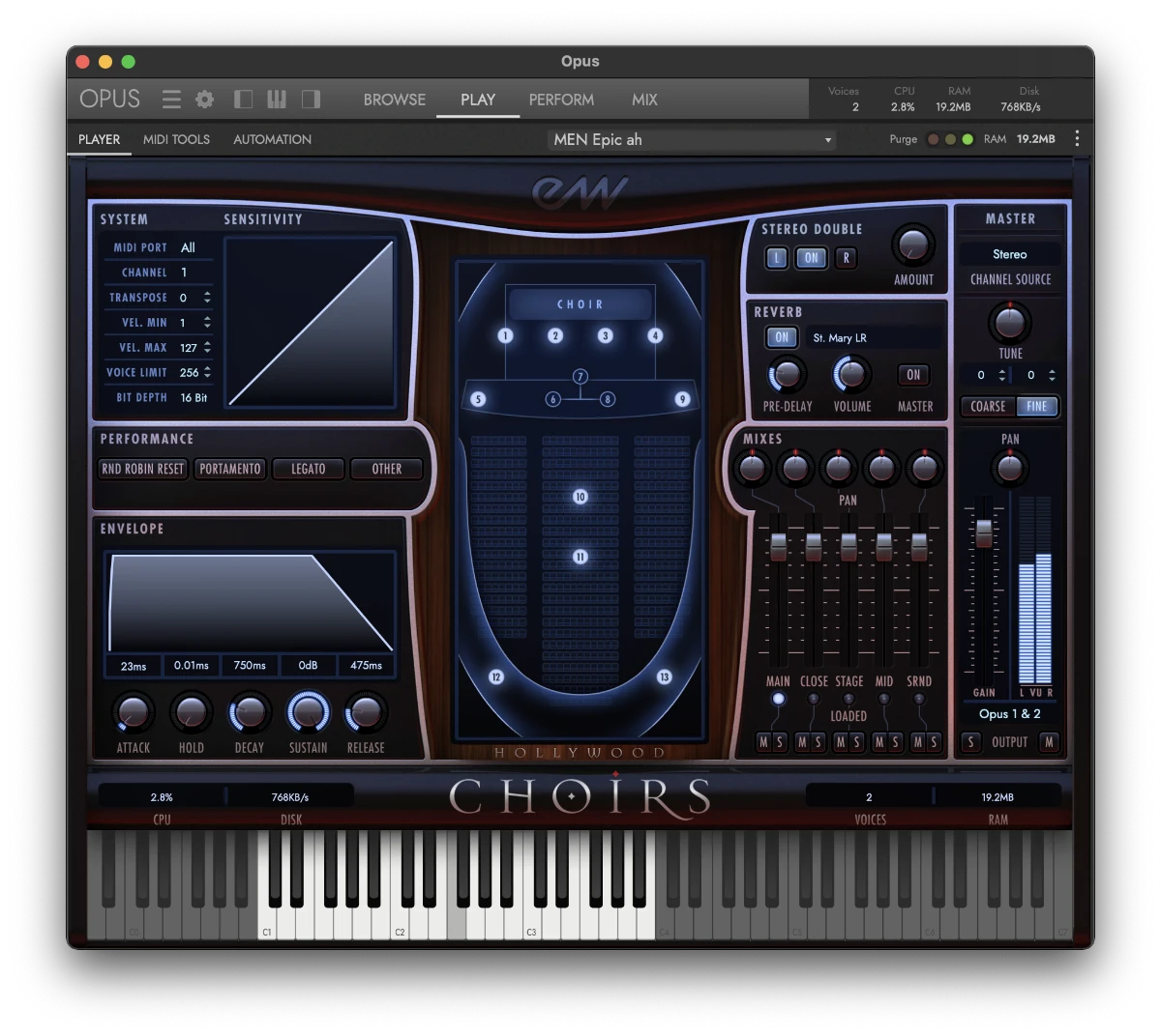 EastWest Hollywood Choirs GUI