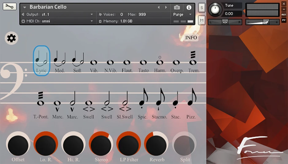 Barbarian Cello GUI